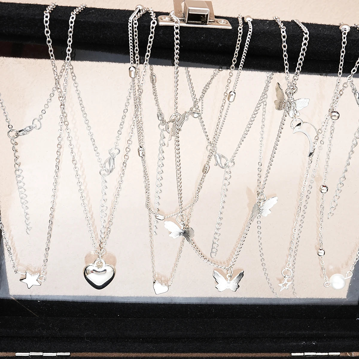 51-Piece Silver Chic Jewelry Set for Women ✨🦋