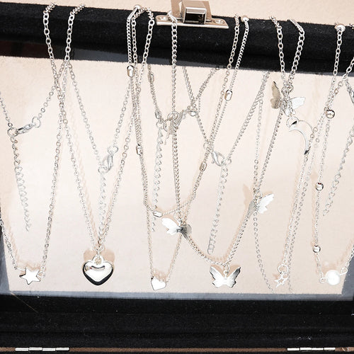 51-Piece Silver Chic Jewelry Set for Women ✨🦋